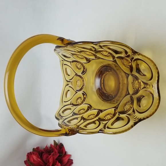 L.E. Smith Moon & Stars Amber Glass Basket - Picture 12 of 16